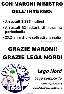 Volantino: Maroni, lotta alla mafia